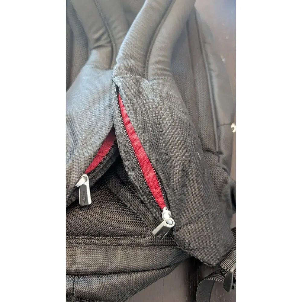TUMI T-Tech Flow 5102D Backpack Black Red Multi Pocket Travel Business Bag